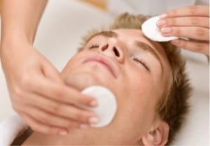 Man Getting Facial In Salon