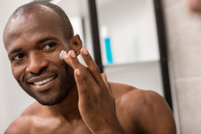 Man Taking Care of Skin