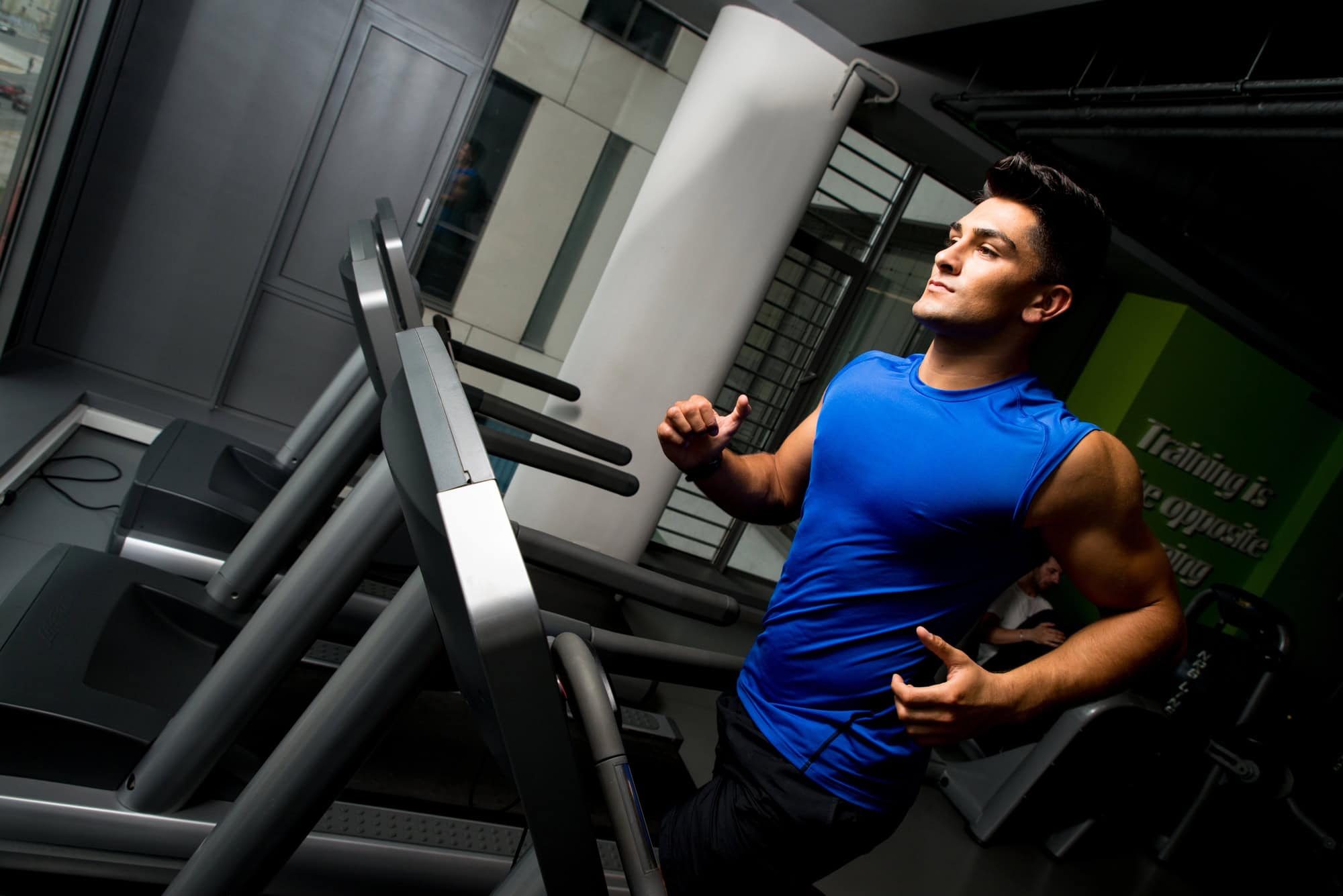 Man Sweating at the Gym